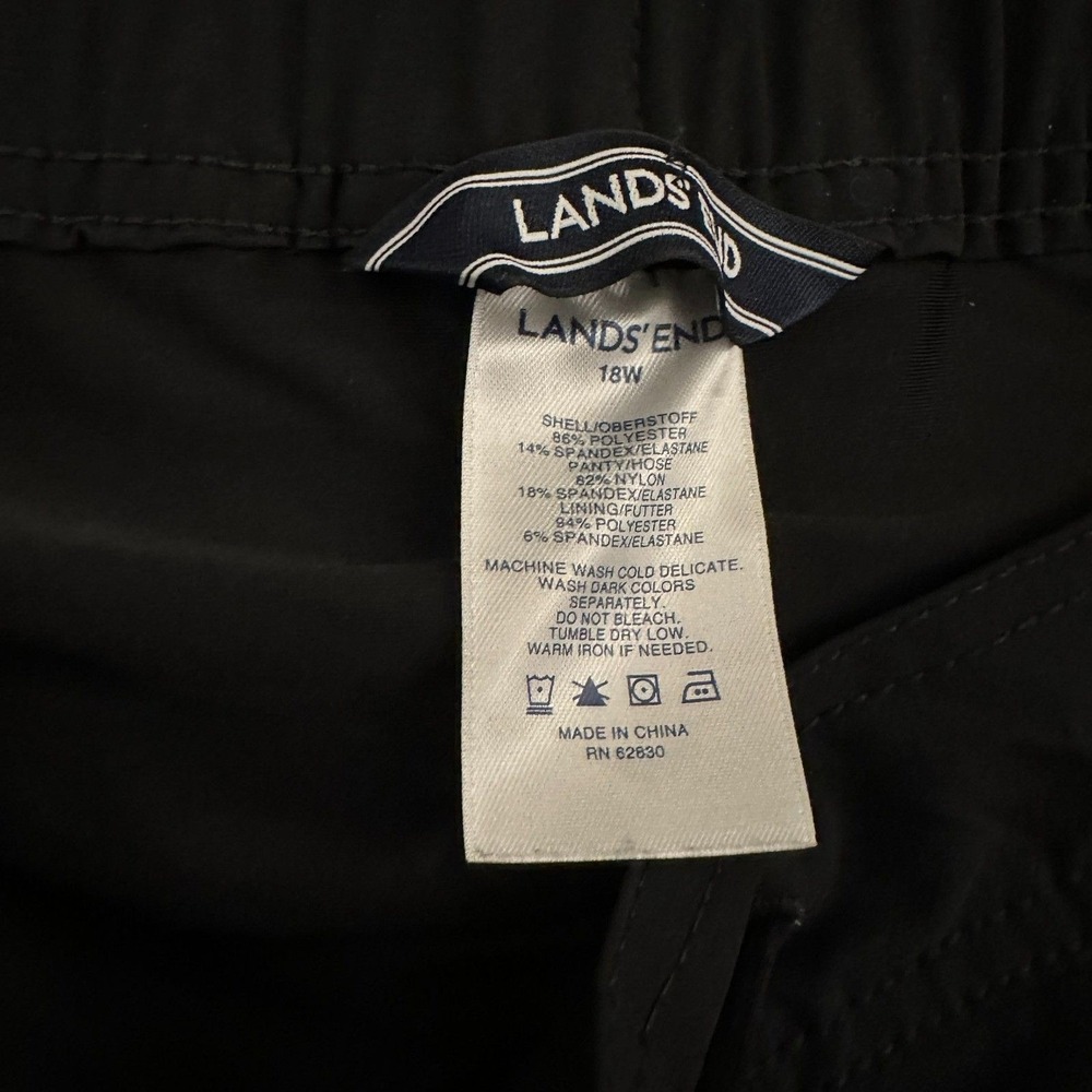 Lands End Women's Black Polyester Drawstring Swim Shorts Plus Size 18W - Picture 5 of 7